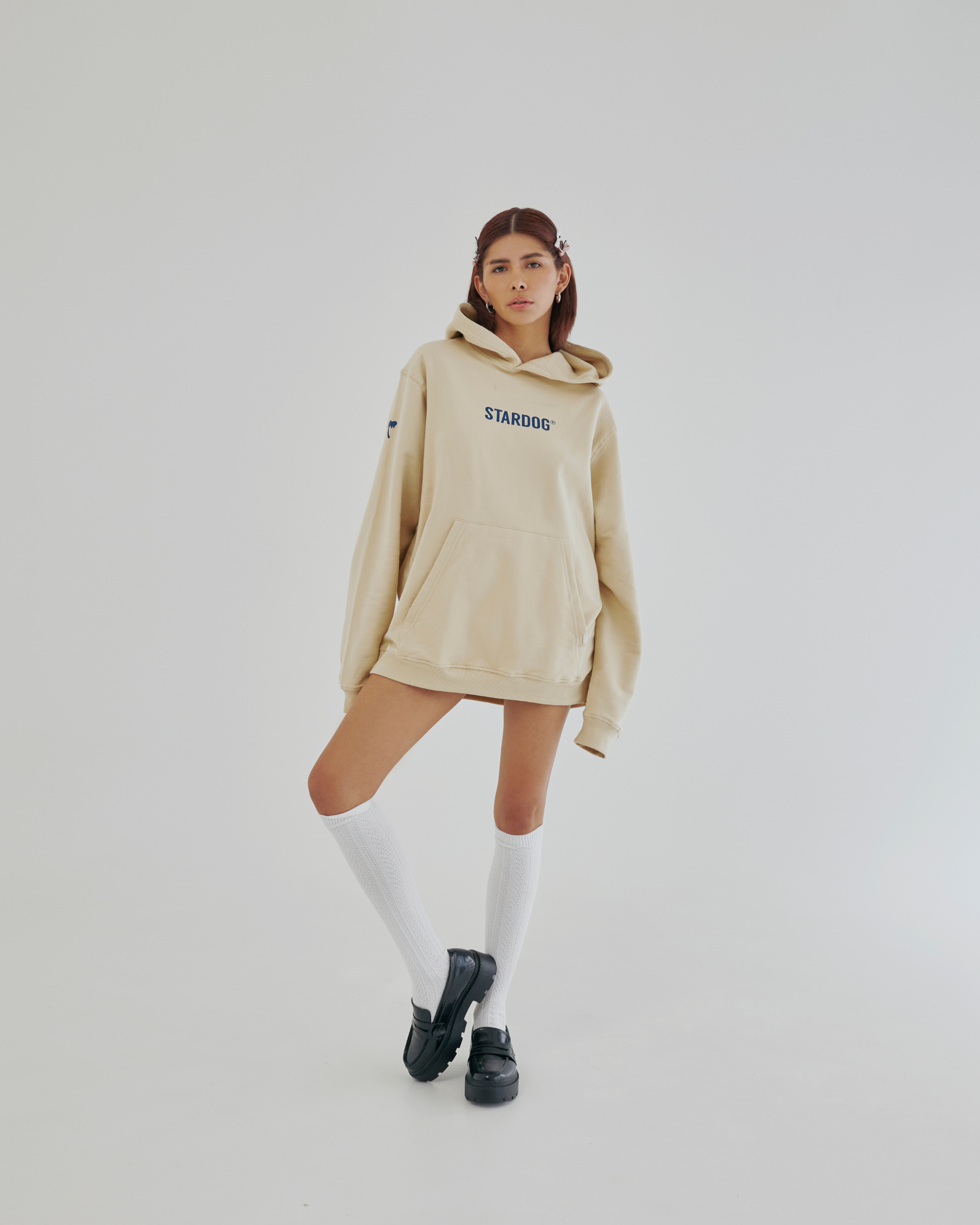 WOMEN'S COTTON STARDOG HOODIE - BEIGE